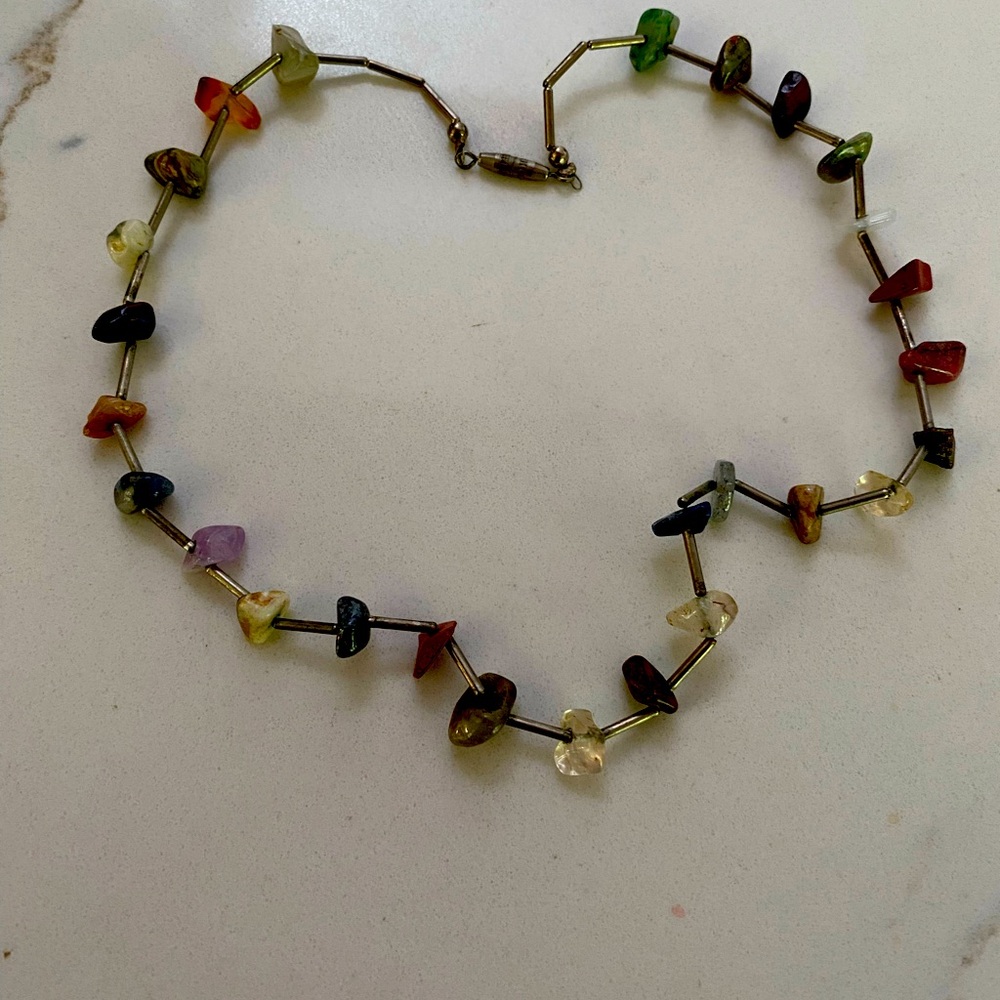 Necklace/Choker with precious stones. One of a kind. Hand made in Santa Fe, NM